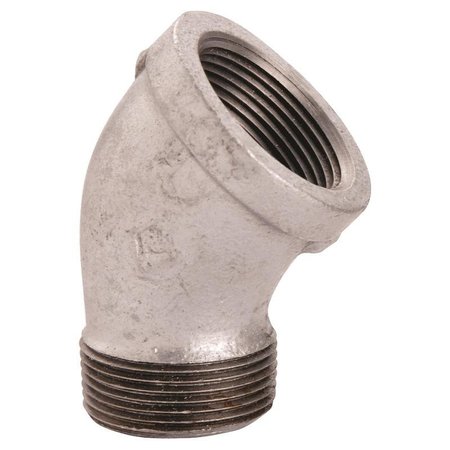 PROSOURCE Exclusively Orgill Street Pipe Elbow, 112 in, Threaded, 45 deg Angle, SCH 40 Schedule PPG121-40